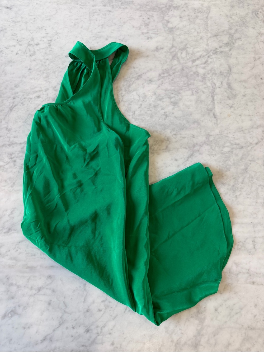 Amanda Uprichard 100% Silk Racerback Shift Mini Dress Kelly Green Medium